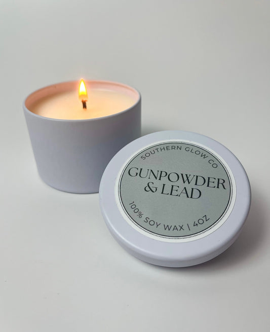4oz Gunpowder & Lead Candle
